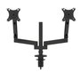 B-Tech BT7352 Flex Duo Support de Bureau Articulé Double Écran à Bras - Montage sans Outils, Gestion de Câbles, Hauteur et Inclinaison Réglables