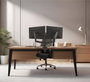 B-Tech BT7352 Flex Duo Support de Bureau Articulé Double Écran à Bras - Montage sans Outils, Gestion de Câbles, Hauteur et Inclinaison Réglables