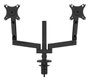 B-Tech BT7352 Flex Duo Support de Bureau Articulé Double Écran à Bras - Montage sans Outils, Gestion de Câbles, Hauteur et Inclinaison Réglables