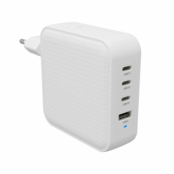 Hyper HyperJuice 100W USB-C GaN Travel Charger 3C+1A - Blanc Hyper HyperJuice 100W USB-C GaN Travel Charger 3C+1A - Blanc