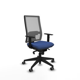 PIQUERAS Y CRESPO Chaise de bureau Horna, Bleu marine et gris, mécanisme synchrone
