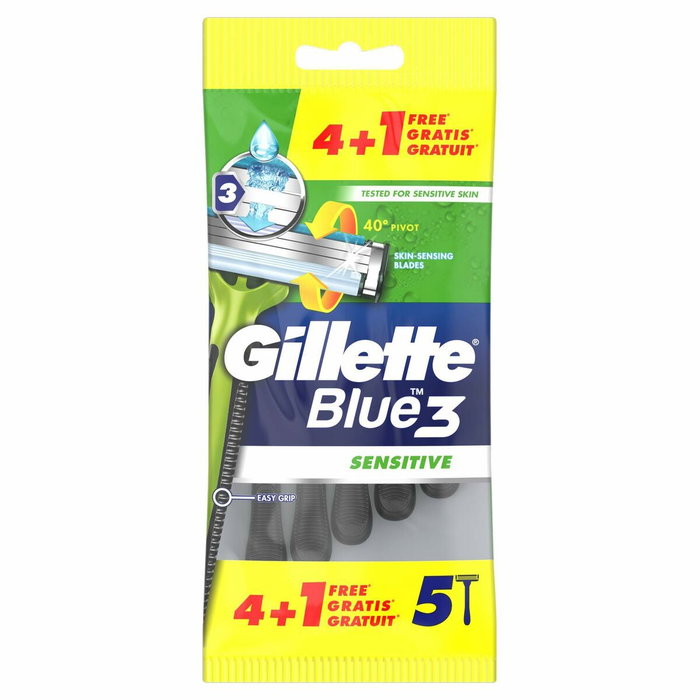 Gillette Blue 3 Sensitive Rasoirs Jetables 5 Unités Gillette Blue 3 Sensitive Rasoirs Jetables 5 Unités