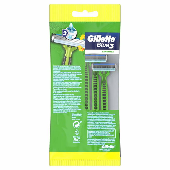 Gillette Blue 3 Sensitive Rasoirs Jetables 5 Unités Gillette Blue 3 Sensitive Rasoirs Jetables 5 Unités