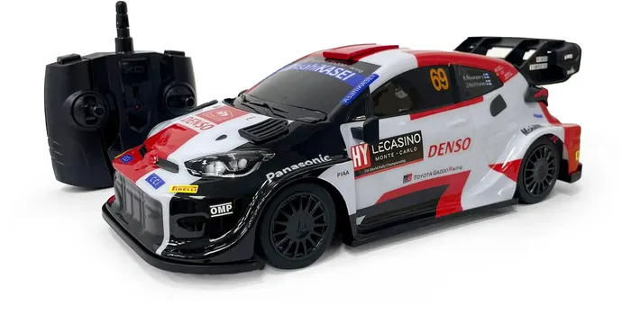 MONDO MOTORS Voiture Télécommandée Toyota GR Yaris WRC - Échelle 1:14 (28 cm) - Radiocommande 2.4 GHz avec Carrosserie Lexan Résistante pour Rallye