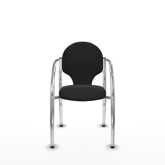 Piqueras Y Crespo Chaise Hellín Noir avec Bras Fixes Piqueras Y Crespo Chaise Hellín Noir avec Bras Fixes