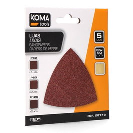 Koma Tools Lot de 5 feuilles de ponçage pour multi-outil 08765, multi-grains