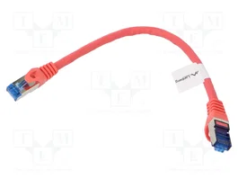 LANBERG Cordon de raccordement Cat 6a S/FTP rouge 0,25 m RJ45