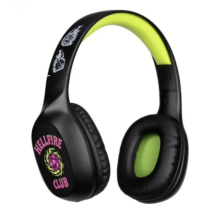 Konix - Casque Audio Sans Fil Stranger Things, Bluetooth 5.3, Microphone intégré, Autonomie 30h, Noir/Jaune Konix - Casque Audio Sans Fil Stranger Things, Bluetooth 5.3, Microphone intégré, Autonomie 30h, Noir/Jaune