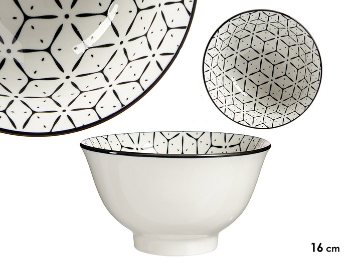 Vessia Bowl 16 cm Grec Noir - Bol en Porcelaine 16x7.5 cm (Set de 24) Vessia Bowl 16 cm Grec Noir - Bol en Porcelaine 16x7.5 cm (Set de 24)