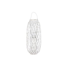 Bougeoir Home ESPRIT Blanc osier Verre 34 x 34 x 80 cm