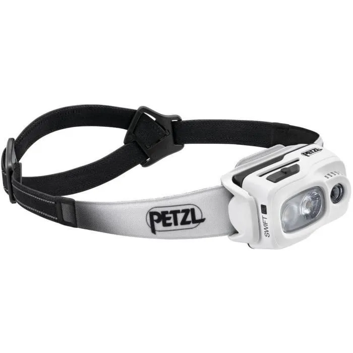 Petzl SWIFT RL Lampe Frontale Rechargeable USB LED 1100 lm 155 m, Batterie Lithium-Ion 2350 mAh, IPX4, avec Étui, Noir et Blanc Petzl SWIFT RL Lampe Frontale Rechargeable USB LED 1100 lm 155 m, Batterie Lithium-Ion 2350 mAh, IPX4, avec Étui, Noir et Blanc