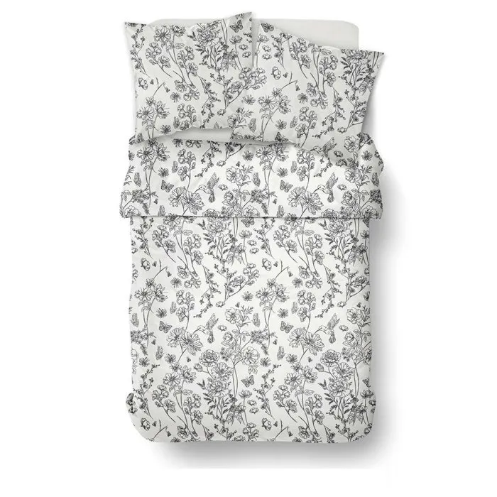 Today Parure de lit imprimé floral blanc 260 x 240 cm Today Parure de lit imprimé floral blanc 260 x 240 cm