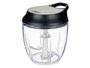 Kinvara Hachoir Manuel avec Couvercle en Acier, 5 Lames, 13.5x15x12cm - Plastique, Métal - Transparent et Noir (Set de 12)