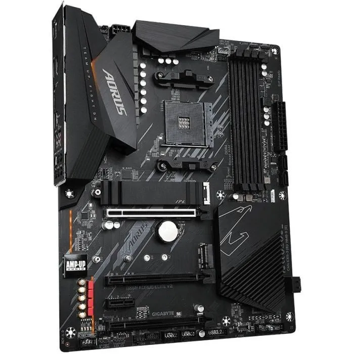 GIGABYTE B550 AORUS ELITE V2 Carte mère AMD AM4 (Ryzen 5000/3000) avec VRM 12+2 phases, DDR4 4733 MHz, PCIe 4.0 M.2, LAN 2.5GbE, USB 3.2 Gen 2 GIGABYTE B550 AORUS ELITE V2 Carte mère AMD AM4 (Ryzen 5000/3000) avec VRM 12+2 phases, DDR4 4733 MHz, PCIe 4.0 M.2, LAN 2.5GbE, USB 3.2 Gen 2
