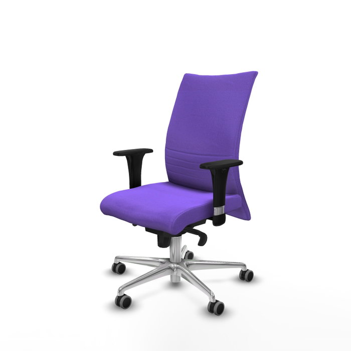 Piqueras Y Crespo Silla Albacete confidente, mécanisme Synchro, Lila, Base aluminium