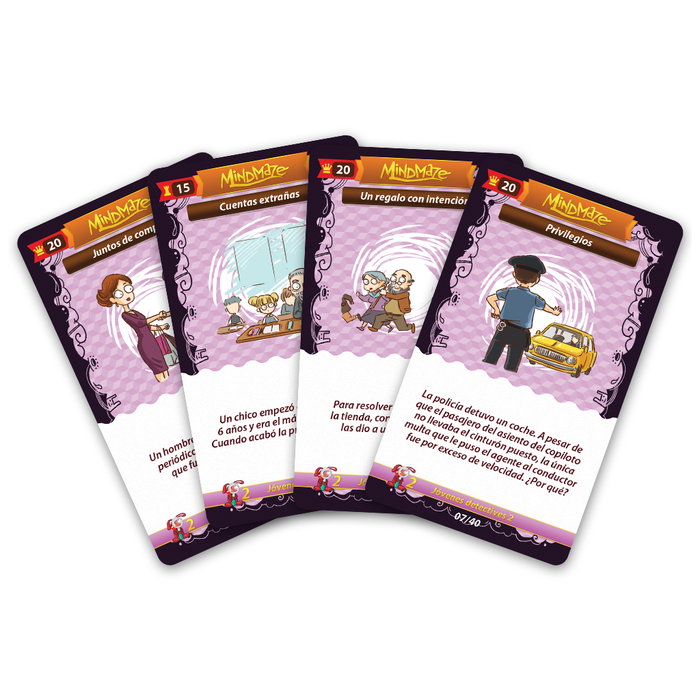 Asmodee Mind Maze: Jóvenes Detectives 2 - Jeu de cartes d'enquête et déduction en espagnol