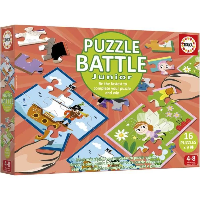 Educa - Puzzle Battle Jr Fantasy - 16 pièces, thème fantastique - Pour enfants à partir de 4 ans