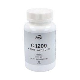 PWD NUTRITION C-1200 + Bioflavonoides - Vitamine C 1200 mg avec Bioflavonoïdes - Complément Alimentaire - 90 Capsules