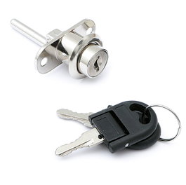 HERRAJES ALK Serrure ronde noire d16X22 avec tige et clés différentes pour tiroirs