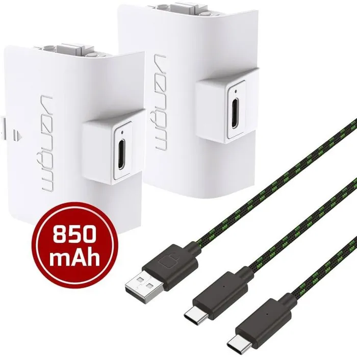 Venom Double batterie rechargeable pour manette Xbox Series X|S & One - Blanc