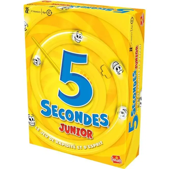 Goliath 5 Secondes Junior - Jeu de société pour enfants, jeu de rapidité et d'ambiance à partir de 6 ans avec minuteur, plateau et 400 questions