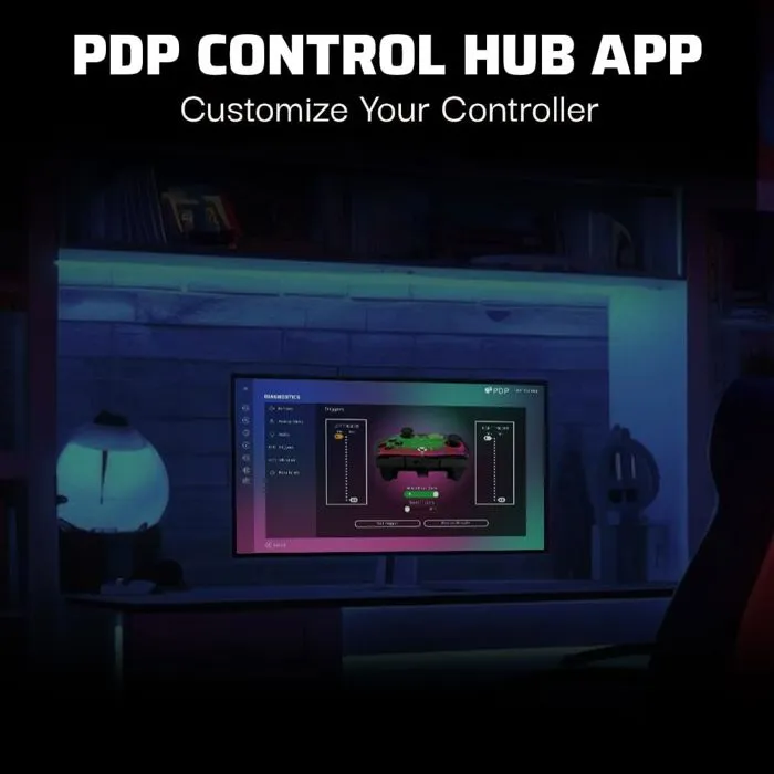 PDP - Manette filaire officielle Xbox REMATCH GLOW Advanced - Manette avec éclairage phosphorescent, boutons programmables, double vibration et câble USB-C 2.5m inclus