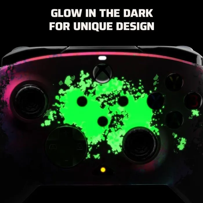 PDP - Manette filaire officielle Xbox REMATCH GLOW Advanced - Manette avec éclairage phosphorescent, boutons programmables, double vibration et câble USB-C 2.5m inclus