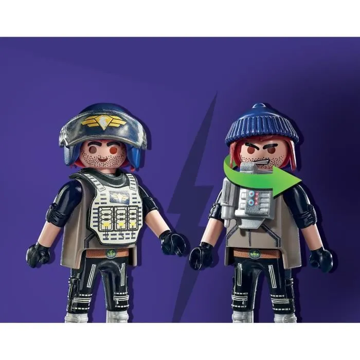 Playmobil 71147 - Quad Transformable de Bandit, Unité d'Élite Police City Action, avec Personnage et Roues Amovibles, À partir de 5 Ans