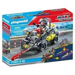 Playmobil 71147 - Quad Transformable de Bandit, Unité d'Élite Police City Action, avec Personnage et Roues Amovibles, À partir de 5 Ans