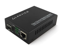 Lanview Convertisseur de Média 1-Port 10/100/1000X SFP vers 1-Port 10/100/1000T 802.3x