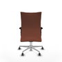 Chaise Albacete confidente Synchro 5 positions Tissu Marron Structure d' aluminium Accoudoir 2D Sans appui-tête Roulettes 65mm pour moquette