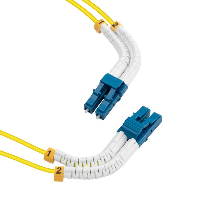 Lanview Câble fibre optique monomode OS2 LC-LC duplex 1 mètre Bendable LSZH pour centre de données et haute densité, rayon de courbure 30 mm