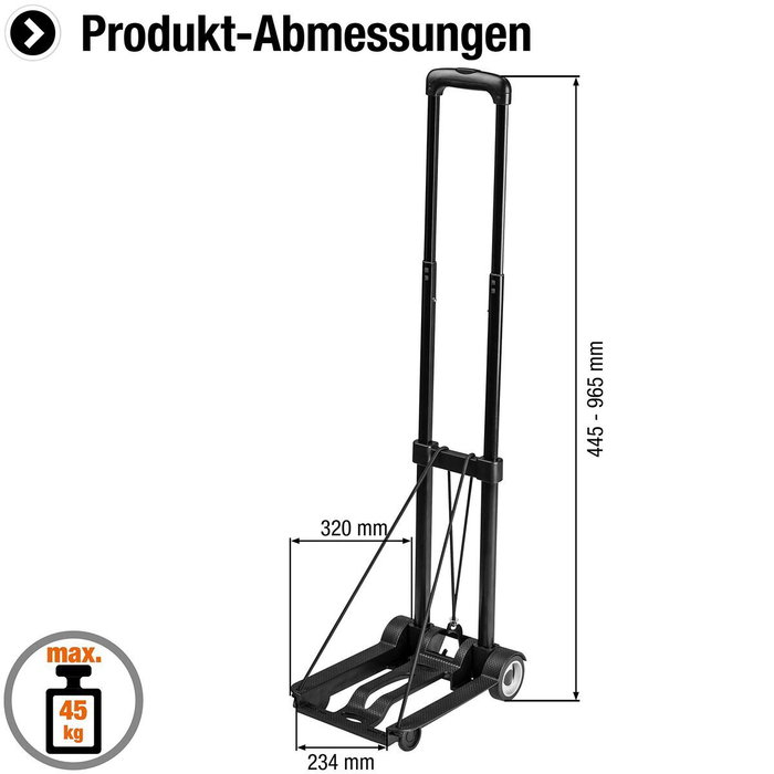 Meister Mini diable pliable 45 kg Noir