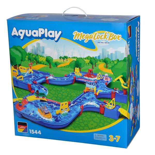 Smoby Aquaplay Megalockbox - Coffret de jeu aquatique en plastique pour enfants dès 3 ans - Version langues espagnol et portugais