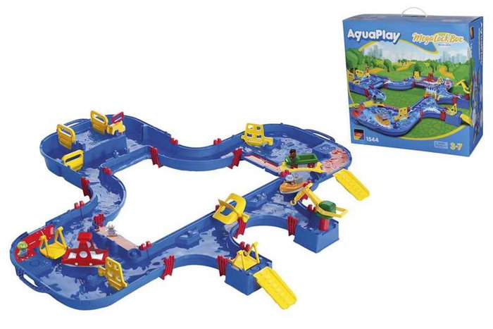 Smoby Aquaplay Megalockbox - Coffret de jeu aquatique en plastique pour enfants dès 3 ans - Version langues espagnol et portugais