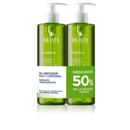 Rilastil - Pack 2 x Gel Nettoyant Purifiant Acnestil 400 ml - Soin pour Peaux Grasses et Sujettes à l'Acné - Sans Savon - pH Physiologique