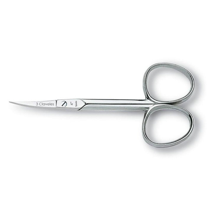 Tres Claveles - Ciseau à Cuticules Courbé 4" (10 cm) - Acier Carbone Forgé à Chaud - Précision Manucure Tres Claveles - Ciseau à Cuticules Courbé 4" (10 cm) - Acier Carbone Forgé à Chaud - Précision Manucure