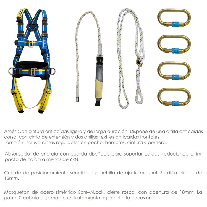 WOLFPACK LINEA PROFESIONAL Kit de sécurité anti-chute n° 2 (7 pièces)