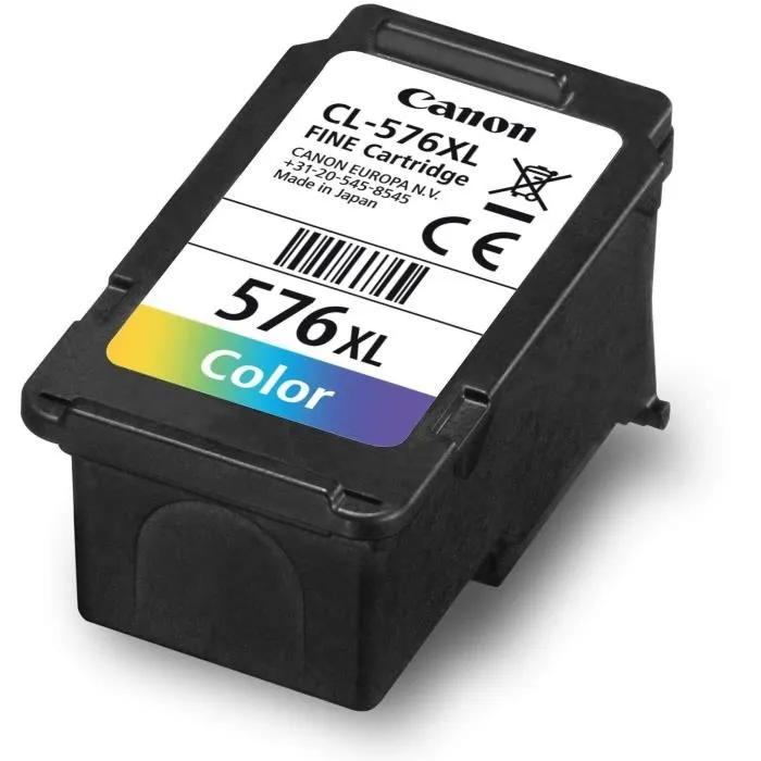 Canon CL-576XL Cartouche d'encre tricolore cyan magenta jaune pour PIXMA rendement élevé 300 pages 12.6 ml impressions vives