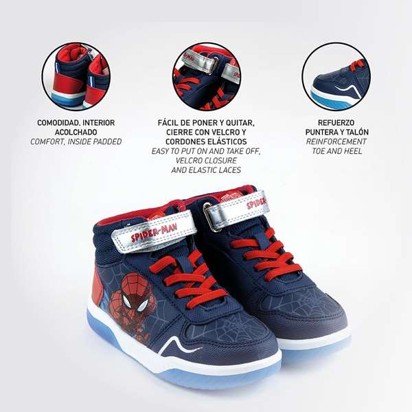 Cerdá Chaussures De Sport Enfant Spiderman T032 - Semelle PVC avec Lumières, Taille 32, Bleu Foncé Cerdá Chaussures De Sport Enfant Spiderman T032 - Semelle PVC avec Lumières, Taille 32, Bleu Foncé