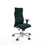 Piqueras Y Crespo Sillón Albacete Vert Bouteille avec Mécanisme Synchrone et Base Aluminium