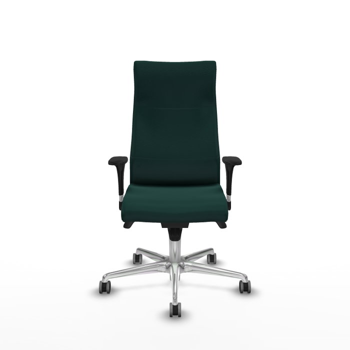 Piqueras Y Crespo Sillón Albacete Vert Bouteille avec Mécanisme Synchrone et Base Aluminium