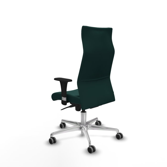 Piqueras Y Crespo Sillón Albacete Vert Bouteille avec Mécanisme Synchrone et Base Aluminium