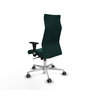 Piqueras Y Crespo Sillón Albacete Vert Bouteille avec Mécanisme Synchrone et Base Aluminium