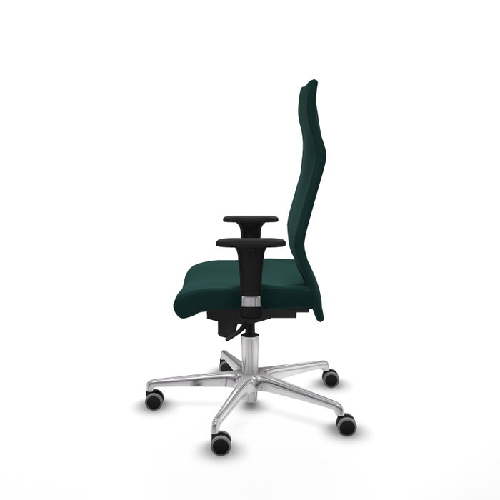 Piqueras Y Crespo Sillón Albacete Vert Bouteille avec Mécanisme Synchrone et Base Aluminium