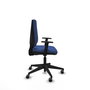 Chaise Elche Contact permament de base Tissu Bleu foncé Base pyramidale noire Accoudoir 1D Sans appui-tête Roulettes 65mm pour moquette