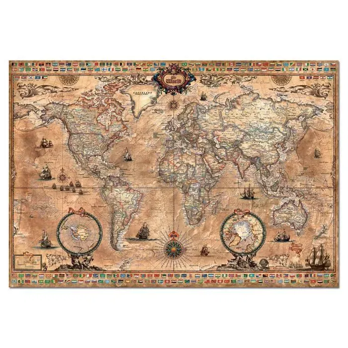 Educa Puzzle Carte du Monde 1000 Pièces - Réf. 15159 - Puzzle Adulte Décoration 68 x 48 cm