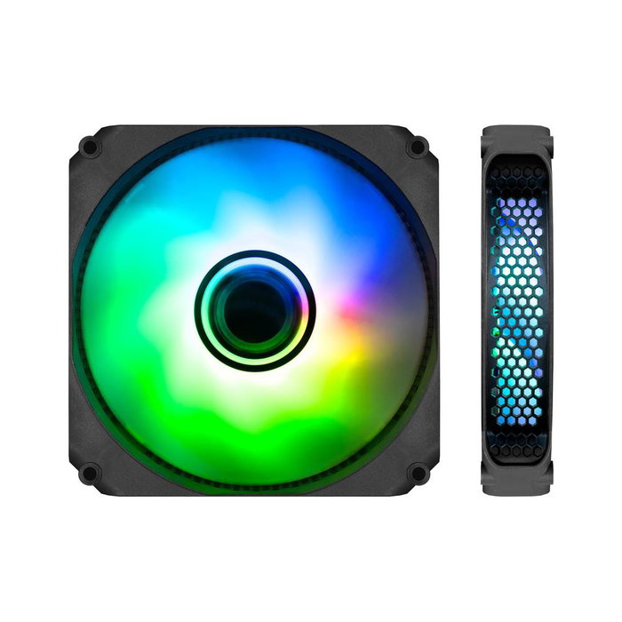 Coolbox Ventilateur de Boîtier Infinity ARGB 120 mm - Silencieux, Effet Tunnel de Couleurs 1000 RPM LED Coolbox Ventilateur de Boîtier Infinity ARGB 120 mm - Silencieux, Effet Tunnel de Couleurs 1000 RPM LED