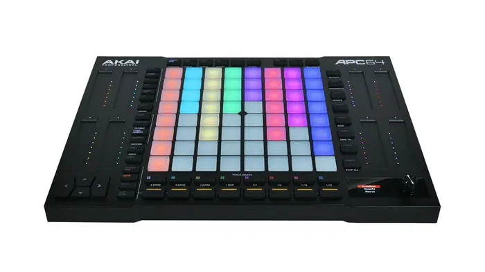 AKAIPRO APC64 – Contrôleur Ableton avec 64 pads RGB, séquenceur 8 pistes, 8 bandes tactiles, USB-C, MIDI