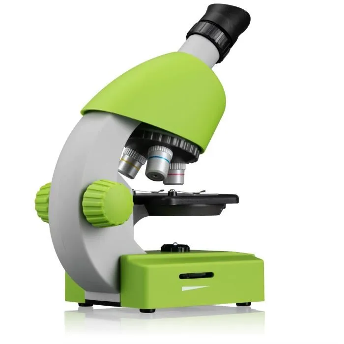 Bresser Junior Microscope Lumière Transmise pour Enfants Dès 8 Ans, Grossissement 40x à 640x, Éclairage LED Variable avec Kit d'Expérimentation Artémia